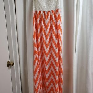 New, never been worn, Orange striped maxi